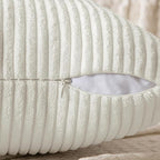 MIULEE White Corduroy Pillow Covers Pack of 2 Boho Decorative Spliced Throw Pillow Covers Soft Solid Couch Pillowcases Cross Patchwork Textured Cushion Covers for Living Room Bed Sofa 16x16 inch