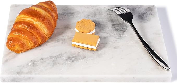 BCS Natural Marble Cutting Boards for Kitchen - 12" x 8" Multi-Purpose Pastry Marble Tray Cheese Board Marble Slab for Counter, Bathroom Perfume Tray Jewelry Candle Plate (Namib Fantasy)