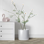 Aveyas 10 inch Ceramic Planter Pot with Drainage Hole and Saucer - Suitable for Indoor and Outdoor Use, Modern Planters for House Garden Flower Tree Snake Monstera Plants (10", Glossy White)