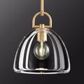 Modern Crystal Brass Pendant Light Fixture, 11" Crystals Pendant Lights Kitchen Island, Modern Island Lights for Kitchen, Farmhouse Crystal Dome Pendant Light for Hallway Dining Room Bedroom