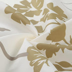 Long Floral Fabric Shower Curtain, Beige Brown Grey Plant Shower Curtains for Bathroom, Waterproof Bathroom Curtains, 72" W x 78" H