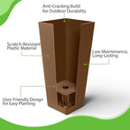 FENCY Set of 2 Tall Planters for Outdoor Plants, 24 Inch Large Tapered Pots with Drainage Trays, Weather-Resistant Plastic Plant Containers for Patio, Porch, Garden, Front Door Decor,Brown
