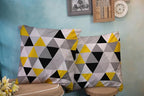 CAPSCEOLL Standard Pillow Protectors White Yellow Gray Geometric Triangles Mosaic 20X20 Inch Set of 2 Outdoor Pillow Cover for Bedroom Sofa Living Room Zipper Pillow Protector