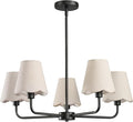KAISITE Black Chandelier for Dining Room - 5-Light Farmhouse Dining Room Light Fixture Over Table Industrial Kitchen Lighting Fixture Ceiling Hanging Chandelier for Bedroom Living Room Foyer Entryway