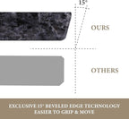 Koville Norwegian Natural Granite Cutting Board for Kitchen, 16x12inch Large Hand Crafted Stone Slab for Cheese, Charcuterie, Pastry Board - Wedding Gift, House Warming Gift