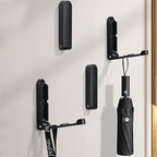 4Pcs Folding Coat Hooks, Zinc Alloy Folding Wall Hook for Hanging Coat Scarf Hat Robe Key Purse, Foldable Invisible Hook with Screws (Black)