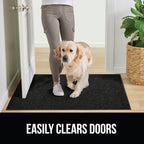 GORILLA GRIP Traffic Guard Door Mat, 2 Pack, Heavy Duty Waterproof Doormat, Commercial Office Space Welcome Mats, Stain and Fade Resistant, Low Profile, Strong Rubber Backing, 35x23, Jet Black