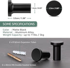 Metal Wall Hooks for Hanging,6 Coat Hooks Wall Mount,Heavy Duty Black Decorative Hooks for Cubicle Entryway,Bathroom Shower Hand Towel Hooks Hangers for Clothes Robe (Round)