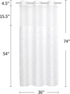 Boho White Woven Fabric Shower Curtain 36 x 74 Modern Farmhouse, No Hooks Tufted Chevron Striped Shabby Chic Textured, Minimalist Cloth Curtain for Bathroom, Hotel Decor