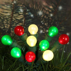GlowVibe Red White and Green Christmas Lights Indoor 19FT 70 LED G15 Pearlized Glass Globe String Lights for Outdoor Christmas Tree Garden Patio Wedding Decor, 120V ETL Certified