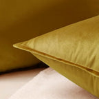 VAKADO Throw Pillow Covers 18x18 Set of 2 Gold Velvet Christmas Decor Decorative Couch Cushion Euro Pillowcases with Fringe Home Bed Decoration for Sofa Bedroom Office