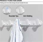 Coat Rack Wall Mount White, 5 Hooks Rack Metal Coat Hanger Wall for Hanging Hat Purse and Robes, Towel Hook for Bathrooms and Entryway (1 Pack)
