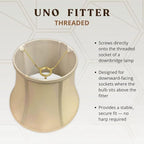 Royal Designs, Inc. BSO-708U-12BG Modified Bell Basic Lamp Shade with UNO Threaded Fitter, 7.5 x 12 x 9.5, Beige