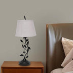 Eapmic Table Lamp with USB Ports,Bedside End Table Lamp Traditional Nightstand Desk Lamp Large Retro Leaf Lamp for Living Bedroom Office (Retro)