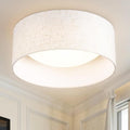 Hamilyeah Flush Mount Ceiling Light Fixture 10 inch, 15W LED Ceiling Light with Fabric Shade, Modern Hallway Lighting Fixtures Ceiling Mount, Drum Bedroom Lights for Ceiling 3CCT
