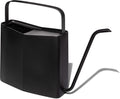 Modern Sprout Brass Finish Plant Watering Can - Long Spout Stainless Steel Vessel for Outdoor & Indoor Plants - Rust Resistant 3L Capacity - Garden Accessory for Houseplants & Decorative Use (Black)