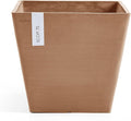 Ecopots Rotterdam Durable Modern Square Indoor/Outdoor Recycled-Based Composite Flower Planter, Terracotta Color, 8"