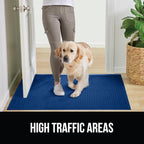 GORILLA GRIP Front Door Mat, 47x35, Indoor Outdoor Ultra Absorbent HydroAbsorb Doormat, Absorbs Up to 6 Cups of Water, Stain and Fade Resistant, Rubber Backing Doormats, Captures Dirt, Blue
