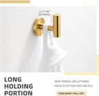 Angle Simple Bathroom Towel Hook, SUS304 Stainless Steel Bath Towel Holder, Robe Hook for Wall, Brushed Gold