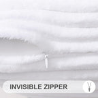 Simmore Decorative Fall Throw Pillow Cover 16x16 Set of 2, Soft Natural Plush Flannel Double-Sided Fluffy Couch Pillow Covers for Sofa Living Room, White