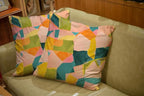 CAPSCEOLL Yellow Decor Pillow Covers Abstract Artistic Geometric Contemporary Oil Painting Orange Beige 18X18 Inch Set of 2 Pillow Protector for Bedroom Sofa Living Room Car Washable Pillow Covers