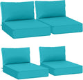AAAAAcessories Outdoor Deep Seat Cushions, Waterproof, Fade-Resistant Patio Furniture Replacement Cushions, 24" x 24" x 5" + 24" x 13.5", Set of 4, Turquoise Blue