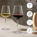 MICHLEY Floating Wine Glasses for Pool 15 OZ Unbreakable Tritan Plastic Stemmed Red Wine Glasses Ideal for Beach Bar Camping Dishwasher Safe, Set of 4