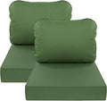 AAAAAcessories Outdoor Deep Seat Cushions, Waterproof, Fade-Resistant Patio Furniture Replacement Cushions, 23.5" x 25.5" x 5" + 23.5" x 19", Set of 2, Dark Moss Green