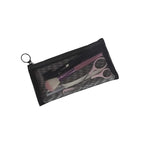 patu Zipper Mesh Bags, Long Case, 5 Pieces, Beauty Makeup Cosmetic Accessories Organizer, Travel Toiletry Kit Set Storage Pouch, Black