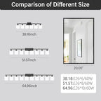 6-Light Black Vanity Lights for Bathroom, Modern Bathroom Vanity Lighting Fixtures Over Mirror, Bathroom Light Fixtures for Bathroom Mirror, Living Room, Hallway, Vanity Table, E26 Base