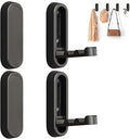4Pcs Foldable Wall Hooks, Zinc Alloy Folding Hook Black, Heavy Duty Folding Coat Hooks Wall Mounted for Hanging Coat Towels Bags Keys (Black, 4 Pack)