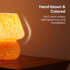Mushroom Lamp Table Lamp for Bedroom,Small Desk Bedside Lamps for Living Room,Mushroom Decor Cute Mini Modern Mid Century Lamps for Night Stands,Aesthetic Home Living Room Decor(Flame Orange)