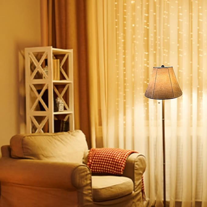 Lamp Shades Set of 2,TOOTOO STAR Imitation Sheepskin Lampshade 6" Top x 12" Bottom x 8.5" High,Floor lamp and table lamp shade spider Fitter