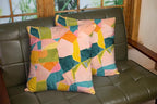 CAPSCEOLL Yellow Decor Pillow Covers Abstract Artistic Geometric Contemporary Oil Painting Orange Beige 18X18 Inch Set of 2 Pillow Protector for Bedroom Sofa Living Room Car Washable Pillow Covers