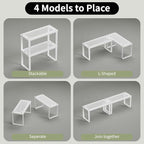 5.1" Wide Set of 2 Stackable Kitchen Cabinet Organizers Spice Racks,Office Desk Shelf Organizers Bookshelf Storage,Metal Carbon Steel
