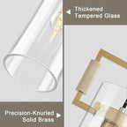 Modern Brass Island Pendant Lights 2 Pack,12'' Glass Light Pendant,Gold Kitchen Island Pendant Light Fixtures,Farmhouses Pendant Light, for Kitchen,Dining Room,Bathroom,Bulbs Included