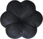 Xuyier Flower Pillow, Flower Shaped Throw Pillows with Velvet for Couch Bed Sofa Chair, Cute Home Decor Floor Seating Cushion Pillows for Living Room Bedroom(15 Inches, Black)