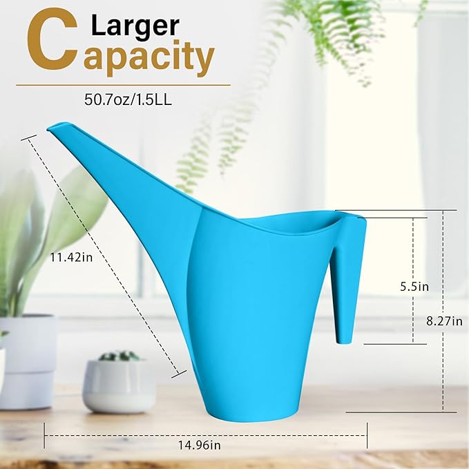 Plant Watering Can - for Home Garden - 1/2 Gallon - Blue