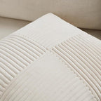 Fancy Homi 2 Packs Cream Decorative Throw Pillow Covers 22x22 Inch for Living Room Couch Bed Sofa, Rustic Farmhouse Boho Home Decor, Soft Corss Corduroy Patchwork Accent Square Cushion Case 55x55 cm