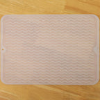 Silicone Dish Drying Mat for Multiple Usage,Easy clean,Eco-friendly,Heat-resistant Silicone Mat for Kitchen Counter or Sink,Refrigerator or drawer liner Translucent L 16 inches x 12 inches