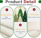RABUSOFA Christmas Tree Pillow Covers 12x20 Inch,Watercolor Xmas Decor Stars Winter Holiday Lumbar Cushion Case Decoration for Home Sofa Couch(White, 20" x 12" (Pack of 1))