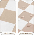 Beige Checkered Clothes Storage Bins, 100L Large Blanket Storage Bags 3 Pack, Closet Organizers and Storage Containers for Comforters, Bedding, Foldable Organizer with Handle