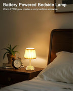 Small Cordless Table Lamp for Restaurant Dinner Table, 5200 mAh Rechargeable Battery Operated Lamp, Portable Dimmable Touch Lights for Bedroom Living Room Dining Room Outdoor Patio