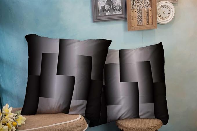 CAPSCEOLL Geometric Throw Pillow Covers 20X20 Set of 2 Soft Geometry Black Gray Pillow Cases Cushion Covers for Living Room Bedroom Decorative Throw Pillowcases for Sofa Couch Chair