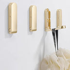 4Pcs Folding Coat Hooks, Zinc Alloy Folding Wall Hook for Hanging Coat Scarf Hat Robe Key Purse, Foldable Invisible Hook with Screws (Gold)