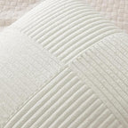 MIULEE White Corduroy Pillow Covers Pack of 2 Boho Decorative Spliced Throw Pillow Covers Soft Solid Couch Pillowcases Cross Patchwork Textured Cushion Covers for Living Room Bed Sofa 16x16 inch