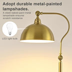 Bright LED Gold Reading Floor Lamp with Remote Control and Bluetooth Dimming,Living Room Bedroom Bedside Office Study Library Adjustable Standing Tall Lights, Unique Modern Brass Home Decor Essentials