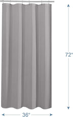 AmazerBath Grey Shower Curtain Waffle Textured, Small Stall Shower Curtain Gray Fabric, Bathroom Shower Curtains for RV/Camper, Heavy Duty 240GSM, 36 x 72 Inches