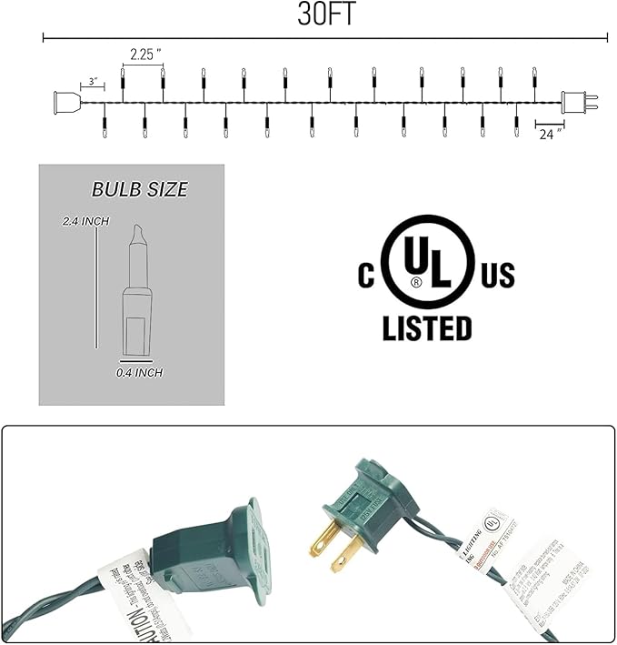 FUNPENY Halloween Mini Clear String Lights, 110V UL Certified Fairy Lights for Indoor Outdoor Christmas Tree Xmas Party Holiday Home Decorations (1 x 150 Count, Warm White)