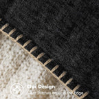 MIULEE Pack of 2 Couch Throw Pillow Covers 12x20 Inch Black Farmhouse Decorative Pillow Covers with Stitched Edge Soft Chenille Solid Dyed Spring Pillow Covers for Sofa Bed Living Room